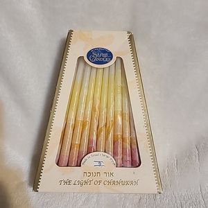Safed Candle Hanukah Chanukah Candles 45 Hand Dipped Ombre Red,orange, Yellow Wh